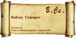 Bakos Csenger névjegykártya